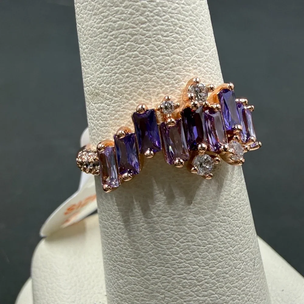 Bomb Party As You Like It‎ Size 6 Ring Amethyst CZ RBP5768 Rose Gold Plating